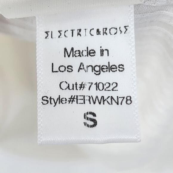 Electric & Rose Jersey Ribbed White Tank Top Deep V Back Size Small NWT - Picture 6 of 7